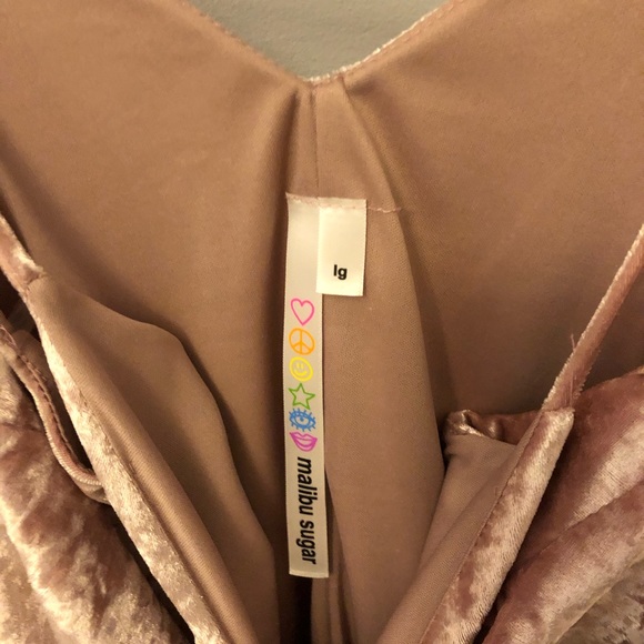 pink velvet mini dress - Picture 2 of 4